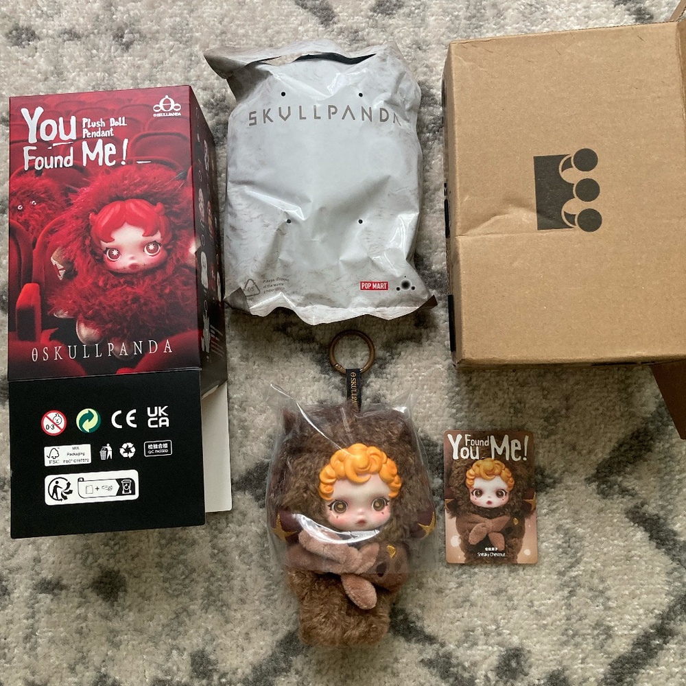 SkullPanda You Found Me Plush Doll Sneaky Chestnut Pendant Pop Mart Authentic